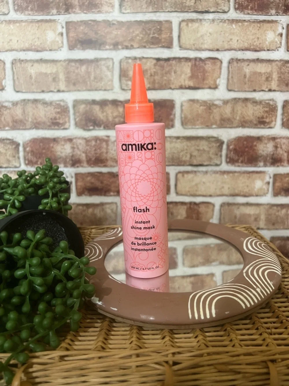 amika Flash Instant Shine Mask with Coral Cap